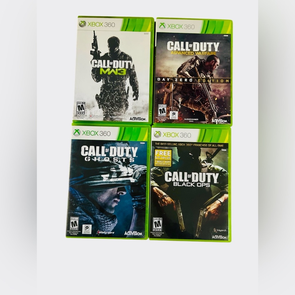 Xbox 360 Call of Duty Lot (4 Games) – Black Ops, MW3, Ghosts, Advanced Warfare